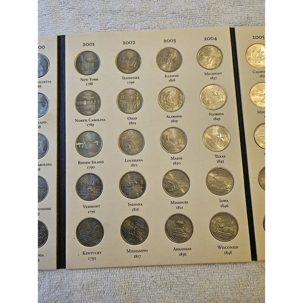 1999~2008 State Commemorative Quarters~ 45 Coins Missing 08 Coins